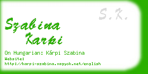 szabina karpi business card