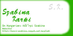 szabina karpi business card